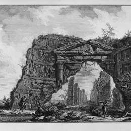 乔瓦尼·巴蒂斯塔·皮拉内西(Giovanni Battista Piranesi)高清作品:Ancient temple commonly known as the Health on the Way at Al