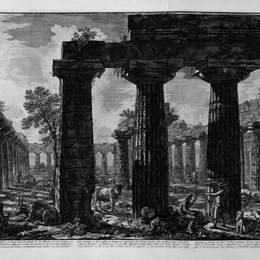 乔瓦尼·巴蒂斯塔·皮拉内西(Giovanni Battista Piranesi)高清作品:Another view of the facade of the pronaos