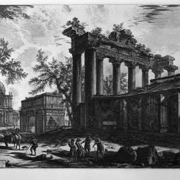 《另一个观点的遗迹的普拉奥斯庙》乔瓦尼·巴蒂斯塔·皮拉内西(Giovanni Battista Piranesi)高清作品欣赏