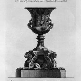 乔瓦尼·巴蒂斯塔·皮拉内西(Giovanni Battista Piranesi)高清作品:Antique vase of marble (Villa Albani)