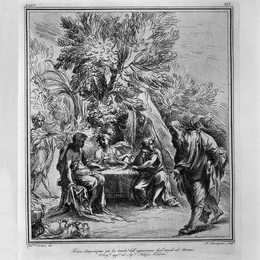 乔瓦尼·巴蒂斯塔·皮拉内西(Giovanni Battista Piranesi)高清作品:Apparition of the Angels to Abraham, from L Carracci