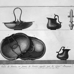 乔瓦尼·巴蒂斯塔·皮拉内西(Giovanni Battista Piranesi)高清作品:Bronze vases shaped bag (Arytena), found in Pompeii