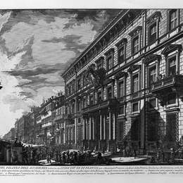 乔瓦尼·巴蒂斯塔·皮拉内西(Giovanni Battista Piranesi)高清作品:Great view of the Curia Innocenziana