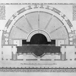 乔瓦尼·巴蒂斯塔·皮拉内西(Giovanni Battista Piranesi)高清作品:Ground plan of the first precinzione the theater, the `orche