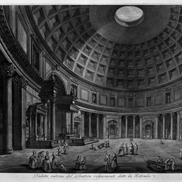 《万神殿的内景，俗称圆形大厅》乔瓦尼·巴蒂斯塔·皮拉内西(Giovanni Battista Piranesi)高清作品欣赏