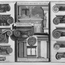 乔瓦尼·巴蒂斯塔·皮拉内西(Giovanni Battista Piranesi)高清作品:Ionic capitals of Rome (S. Maria in Trastevere, St. Paul, St