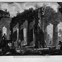 《上面桌子后面的剩饭剩菜》乔瓦尼·巴蒂斯塔·皮拉内西(Giovanni Battista Piranesi)高清作品欣赏