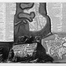 乔瓦尼·巴蒂斯塔·皮拉内西(Giovanni Battista Piranesi)高清作品:Map of Rome and the Campus Martius with the relevant Index a