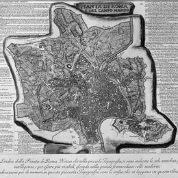 乔瓦尼·巴蒂斯塔·皮拉内西(Giovanni Battista Piranesi)高清作品:Map of Rome and the Campus Martius with the relevant Index a