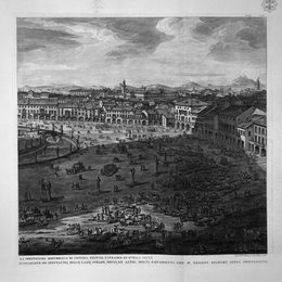 《帕多瓦新广场的透视》乔瓦尼·巴蒂斯塔·皮拉内西(Giovanni Battista Piranesi)高清作品欣赏