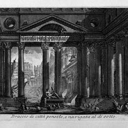 《门廊绕着皇宫的一个洞》乔瓦尼·巴蒂斯塔·皮拉内西(Giovanni Battista Piranesi)高清作品欣赏
