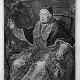 乔瓦尼·巴蒂斯塔·皮拉内西(Giovanni Battista Piranesi)高清作品:Portrait of Pope Clement XIII (Clemens Decimustertius Venetu