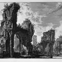 乔瓦尼·巴蒂斯塔·皮拉内西(Giovanni Battista Piranesi)高清作品:Ruins of Sixtus, or both of the great hall of the Antonine B