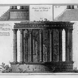 乔瓦尼·巴蒂斯塔·皮拉内西(Giovanni Battista Piranesi)高清作品:Side of the Temple of Vesta in Tivoli