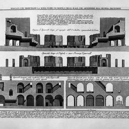 乔瓦尼·巴蒂斯塔·皮拉内西(Giovanni Battista Piranesi)高清作品:Split, showing the scene in front of building, and stairs, w