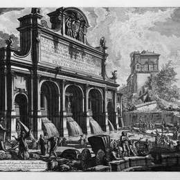 乔瓦尼·巴蒂斯塔·皮拉内西(Giovanni Battista Piranesi)高清作品:The Castle of the Acqua Felice