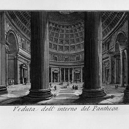 乔瓦尼·巴蒂斯塔·皮拉内西(Giovanni Battista Piranesi)高清作品:The Roman antiquities, t. 1, Plate XV. Pantheon.