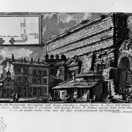 乔瓦尼·巴蒂斯塔·皮拉内西(Giovanni Battista Piranesi)高清作品:The Roman antiquities, t. 1, Plate XVII. Aqua Claudia.