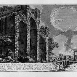 乔瓦尼·巴蒂斯塔·皮拉内西(Giovanni Battista Piranesi)高清作品:The Roman antiquities, t. 1, Plate XVII. Aqua Claudia.