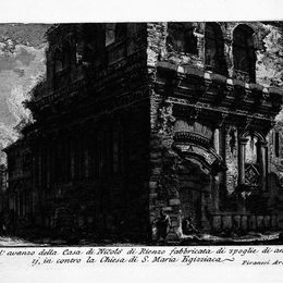 乔瓦尼·巴蒂斯塔·皮拉内西(Giovanni Battista Piranesi)高清作品:The Roman antiquities, t. 1, Plate XX. Casa dei Crescenzi.