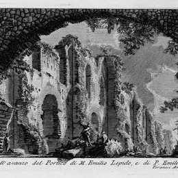 乔瓦尼·巴蒂斯塔·皮拉内西(Giovanni Battista Piranesi)高清作品:The Roman antiquities, t. 1, Plate XX. Portico of Marcus Aem