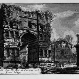 乔瓦尼·巴蒂斯塔·皮拉内西(Giovanni Battista Piranesi)高清作品:The Roman antiquities, t. 1, Plate XXI. Arch of Janus.