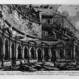 乔瓦尼·巴蒂斯塔·皮拉内西(Giovanni Battista Piranesi)高清作品:The Roman antiquities, t. 1, Plate XXIX. Trajan`s Market.