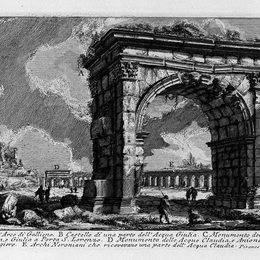 乔瓦尼·巴蒂斯塔·皮拉内西(Giovanni Battista Piranesi)高清作品:The Roman antiquities, t. 1, Plate XXVI. Arch of Gallienus.