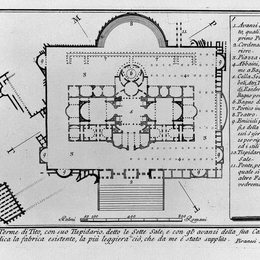 乔瓦尼·巴蒂斯塔·皮拉内西(Giovanni Battista Piranesi)高清作品:The Roman antiquities, t. 1, Plate XXVII. &amp;ampquotBaths of