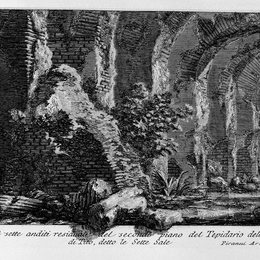 乔瓦尼·巴蒂斯塔·皮拉内西(Giovanni Battista Piranesi)高清作品:The Roman antiquities, t. 1, Plate XXVII. The Seven Halls.