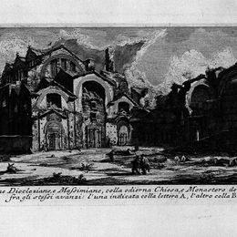 乔瓦尼·巴蒂斯塔·皮拉内西(Giovanni Battista Piranesi)高清作品:The Roman antiquities, t. 1, Plate XXVIII. Baths of Diocleti