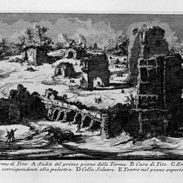 乔瓦尼·巴蒂斯塔·皮拉内西(Giovanni Battista Piranesi)高清作品:The Roman antiquities, t. 1, Plate XXVIII. &amp;ampquotBaths o