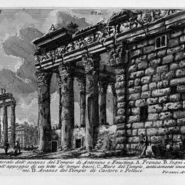 乔瓦尼·巴蒂斯塔·皮拉内西(Giovanni Battista Piranesi)高清作品:The Roman antiquities, t. 1, Plate XXXI. Temple of Antonius