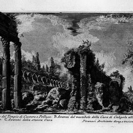 乔瓦尼·巴蒂斯塔·皮拉内西(Giovanni Battista Piranesi)高清作品:The Roman antiquities, t. 1, Plate XXXIII. Ruins of the temp