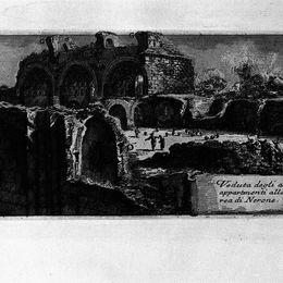 乔瓦尼·巴蒂斯塔·皮拉内西(Giovanni Battista Piranesi)高清作品:The Roman antiquities, t. 1, Plate XXXIII. Veduta with ruins