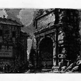 乔瓦尼·巴蒂斯塔·皮拉内西(Giovanni Battista Piranesi)高清作品:The Roman antiquities, t. 1, Plate XXXIV. Veduta with Arch o