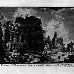 乔瓦尼·巴蒂斯塔·皮拉内西(Giovanni Battista Piranesi)高清作品:The Roman antiquities, t. 1, Plate XXXVI. Veduta with ruins