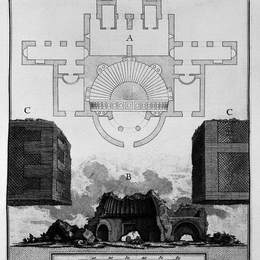 乔瓦尼·巴蒂斯塔·皮拉内西(Giovanni Battista Piranesi)高清作品:The Roman antiquities, t. 2, Plate LIX. Plan and elevation o