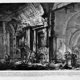 乔瓦尼·巴蒂斯塔·皮拉内西(Giovanni Battista Piranesi)高清作品:The Roman antiquities, t. 2, Plate X. View of the entrance o