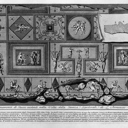 乔瓦尼·巴蒂斯塔·皮拉内西(Giovanni Battista Piranesi)高清作品:The Roman antiquities, t. 2, Plate XII. Prospectus and Profi