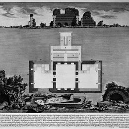 乔瓦尼·巴蒂斯塔·皮拉内西(Giovanni Battista Piranesi)高清作品:The Roman antiquities, t. 2, Plate XL. View of a tomb oldest