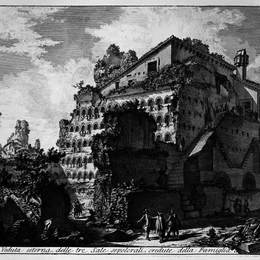 乔瓦尼·巴蒂斯塔·皮拉内西(Giovanni Battista Piranesi)高清作品:The Roman antiquities, t. 2, Plate XLI. External view of the