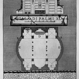 乔瓦尼·巴蒂斯塔·皮拉内西(Giovanni Battista Piranesi)高清作品:The Roman antiquities, t. 2, Plate XLIII. Plan and elevation