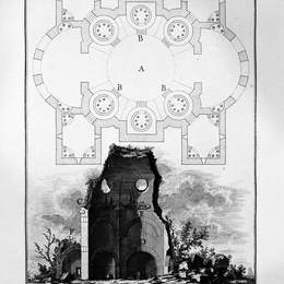 乔瓦尼·巴蒂斯塔·皮拉内西(Giovanni Battista Piranesi)高清作品:The Roman antiquities, t. 2, Plate XXIX. View of the Tomb of