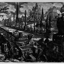 乔瓦尼·巴蒂斯塔·皮拉内西(Giovanni Battista Piranesi)高清作品:The Roman antiquities, t. 3, Plate II. Following the above t