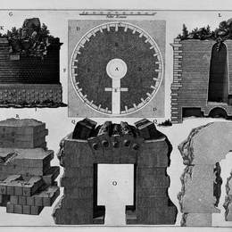 乔瓦尼·巴蒂斯塔·皮拉内西(Giovanni Battista Piranesi)高清作品:The Roman antiquities, t. 3, Plate L. Plan and construction