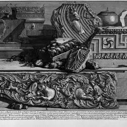 乔瓦尼·巴蒂斯塔·皮拉内西(Giovanni Battista Piranesi)高清作品:The Roman antiquities, t. 3, Plate LIII. Marble urn with a l