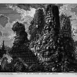 乔瓦尼·巴蒂斯塔·皮拉内西(Giovanni Battista Piranesi)高清作品:The Roman antiquities, t. 3, Plate X. Tomb of the three brot