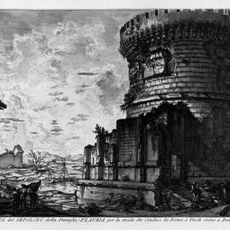 乔瓦尼·巴蒂斯塔·皮拉内西(Giovanni Battista Piranesi)高清作品:The Roman antiquities, t. 3, Plate XII. View of the Family T