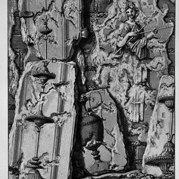 乔瓦尼·巴蒂斯塔·皮拉内西(Giovanni Battista Piranesi)高清作品:The Roman antiquities, t. 3, Plate XLVI. Inner wall of the P